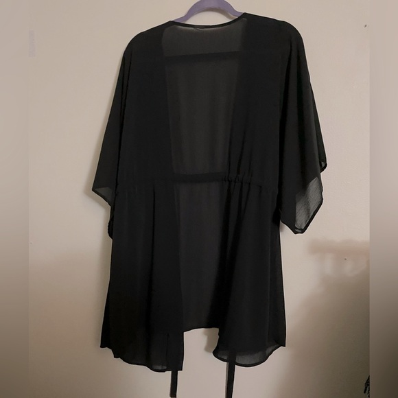 Sheer cardigan with cinched waist and draw string - Picture 5 of 5